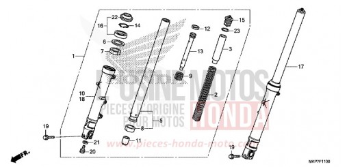 FRONT FORK (CB400XAK,CB500X,CB500XAK/L/M) CB500XAK de 2020